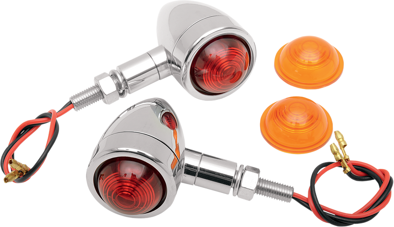 DRAG SPECIALTIES Mini-Bullet Light Kit - Amber and Red for Custom Motorcycles, Part No. 20-65921