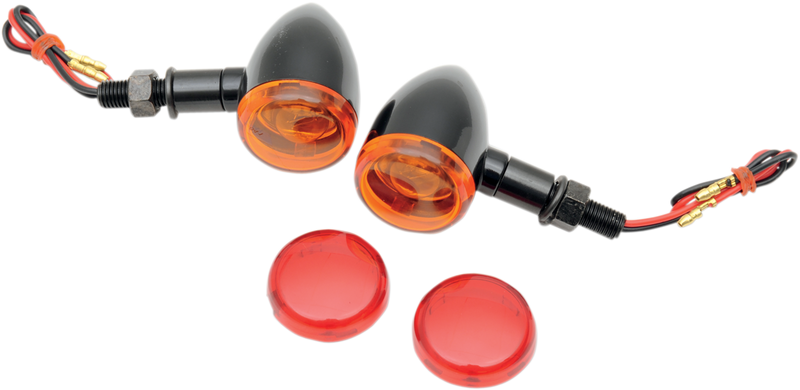 DRAG SPECIALTIES Mini-Deuce Marker Light Kit - Amber/Red with 12V Dual-Filament Bulb (Part No. 20-6390BA/RI)