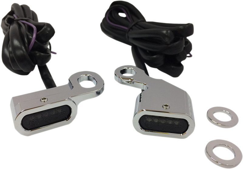 DRAG SPECIALTIES LED Handlebar Marker Lights Chrome/Smoke L22-0230CMENU