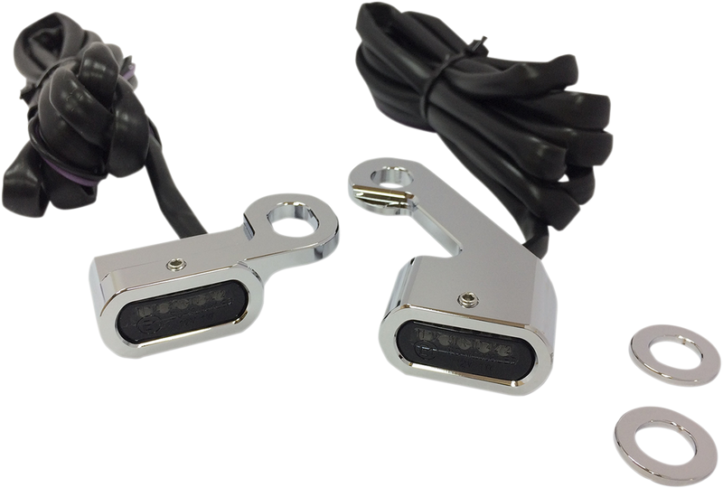 DRAG SPECIALTIES LED Handlebar Marker Lights - Chrome and Smoke Finish, Part L22-0232CMENU