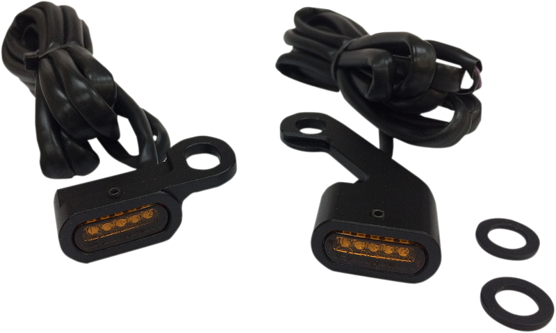 Drag Specialties LED Handlebar Marker Lights - Black/Amber L22-0232MBAENU