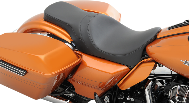 DRAG SPECIALTIES SEATS, DRAG SPECIALTIES SEATS Forward Positioned Predator 2-Up Seat for Harley FL '08-'23 – Smooth Finish