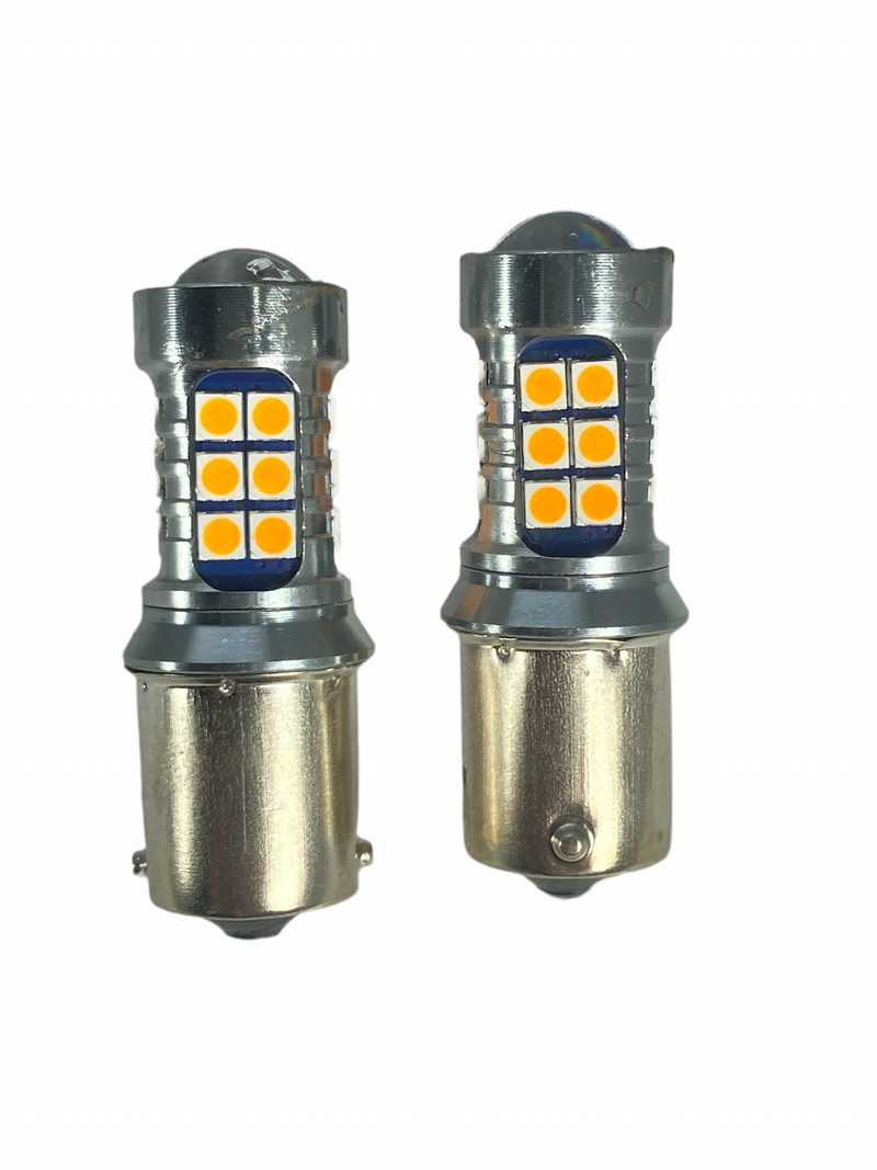 LED Turn Signal Bulb Set 1156 BA15S - Amber (2 Bulbs)