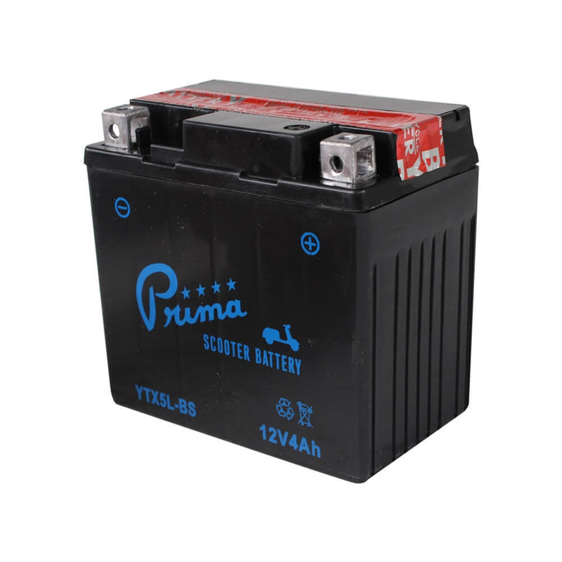 Prima YTX5L-BS Battery; Scooters ATVs Motorcycles 12V4Ah