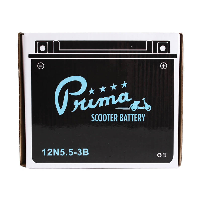 Prima Scooter Battery 12V; 12N5.5-3B - Vespa P Series