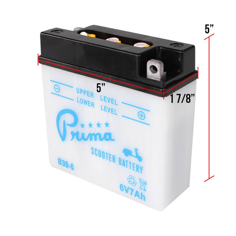 Prima Battery (6 Volt, B39-6); 70s Vespas w/o turn signals