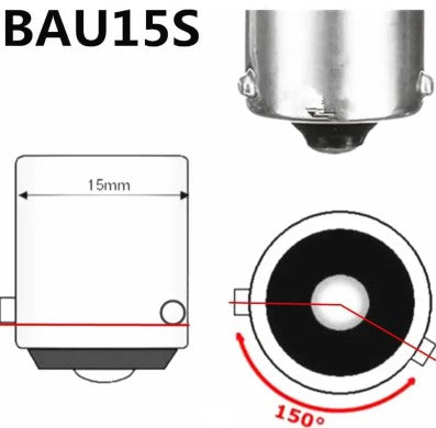 LED Turn Signal Bulb Set 1156 BAU15S - Amber (2 Bulbs)