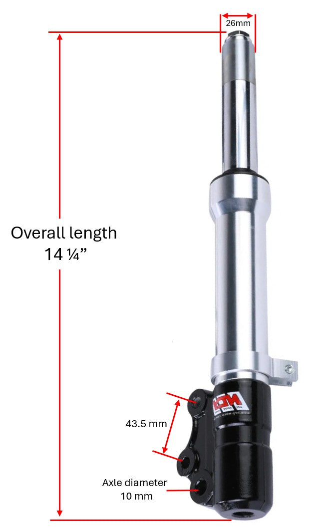 NCY 26mm Silver Front Forks for Yamaha Jog 50 / 139QMB