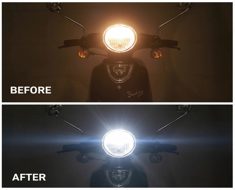 Universal HS1 / H4 LED Headlight Bulb: AC/DC Compatible