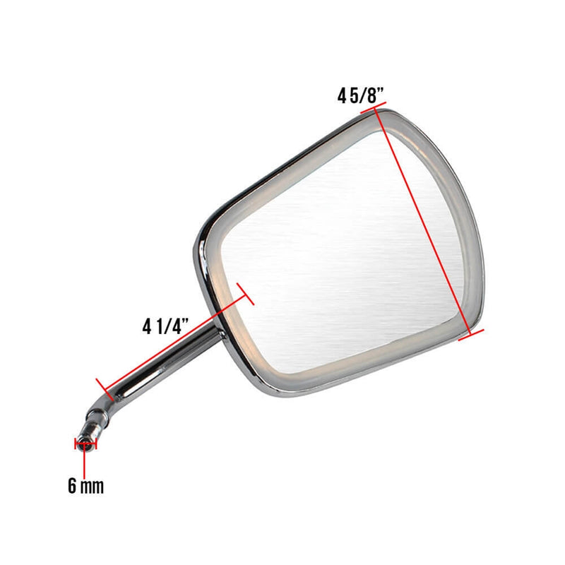 Cuppini Trapezoid Legshield Mirror - Chrome Mod Style