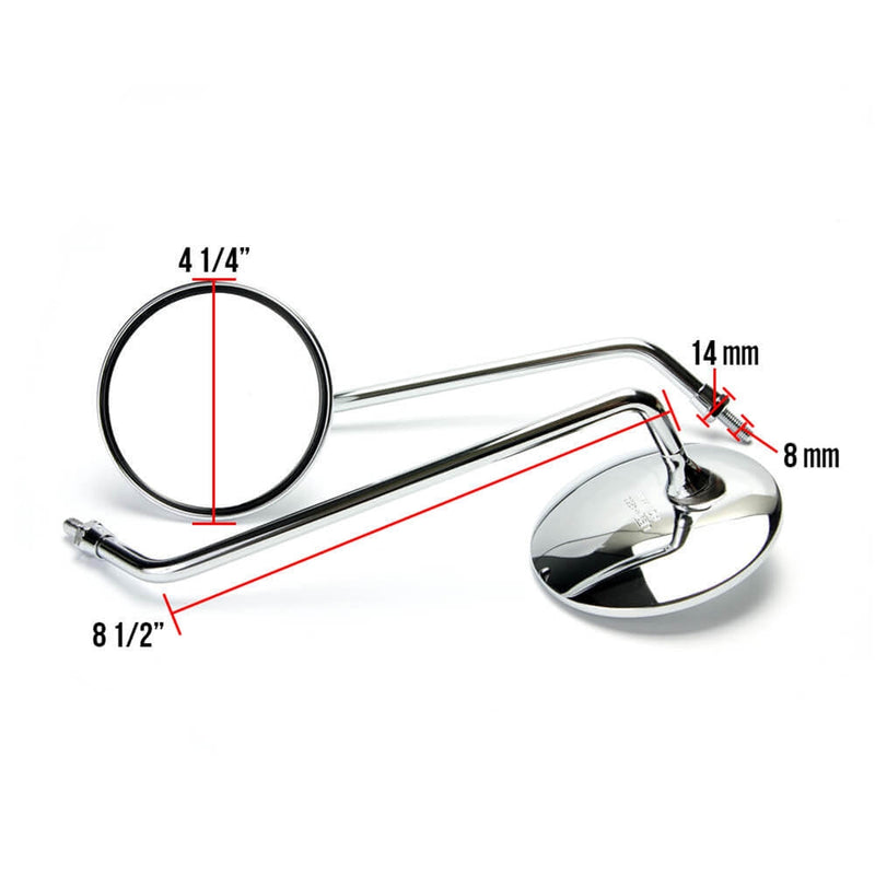 Prima Mirror Set |  Left & Right |  Chrome |  Genuine Buddy
