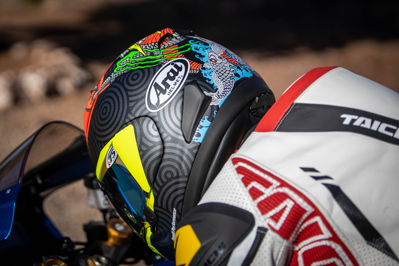 ARAI HELMETS, ARAI HELMETS Corsair-X Tatsuki Helmet - Large with VAS Shield Mechanism and Advanced Ventilation