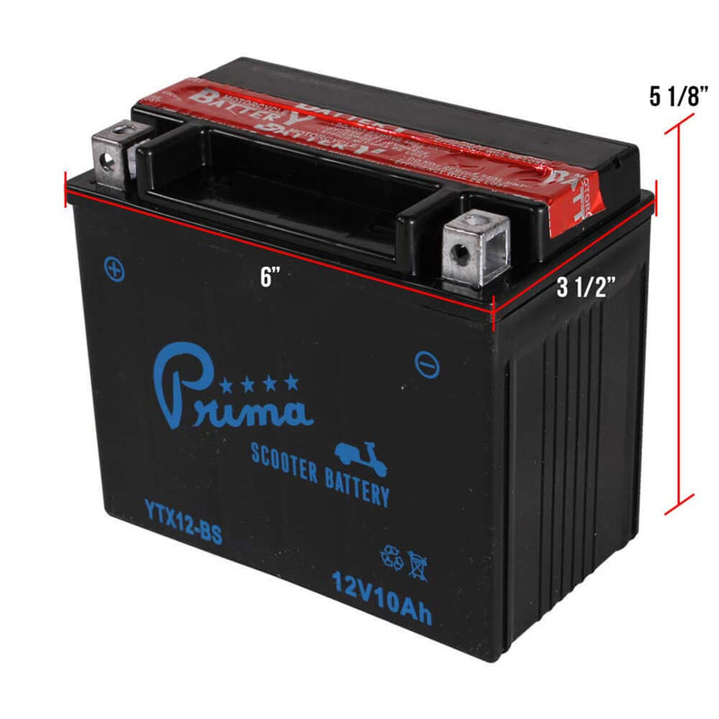 Prima YTX12-BS Maintenance-Free AGM Battery