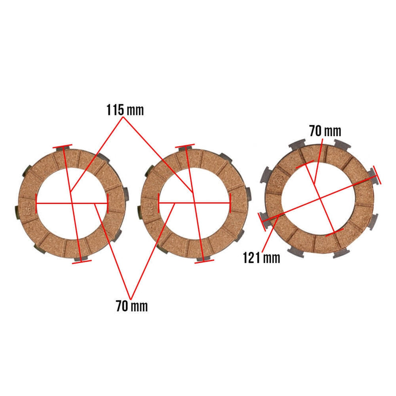 Tutti Ricambi Vespa P/PX Clutch Cork Plates - Set of 3
