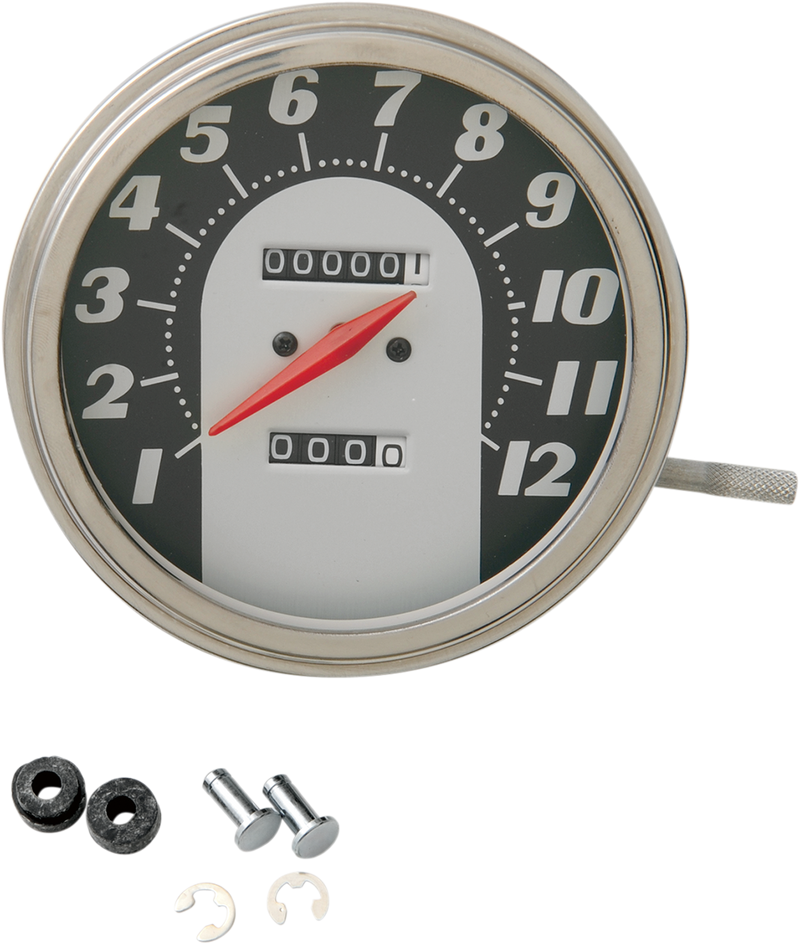 DRAG SPECIALTIES 5-Inch MPH FL-'62-'67 Style 1:1 Speedometer with Black Face – Part 70846M