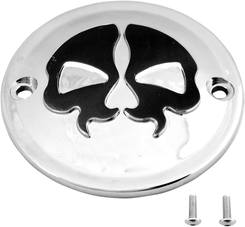 DRAG SPECIALTIES Chrome and Black Skull Points Cover - Part Number 78041