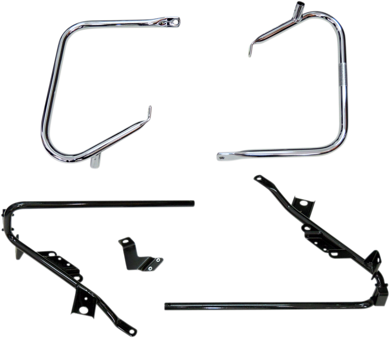DRAG SPECIALTIES Chrome Saddlebag Support Kit for FLH/FLT 1997-2008, Part 21026