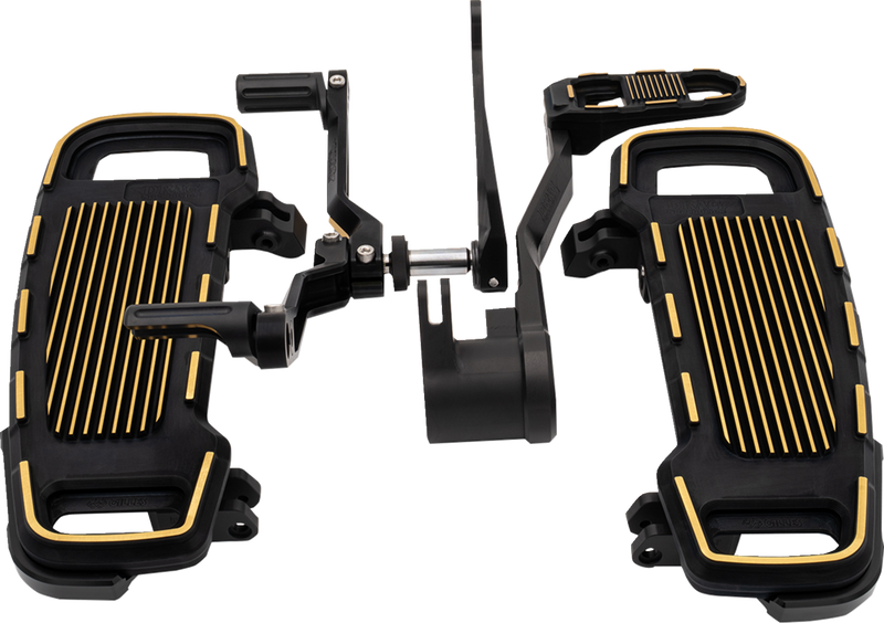 DRAG SPECIALTIES, DRAG SPECIALTIES Adjustable Floorboard Kit - Black/Gold CU-B002 with CNC Machined Aluminum Construction