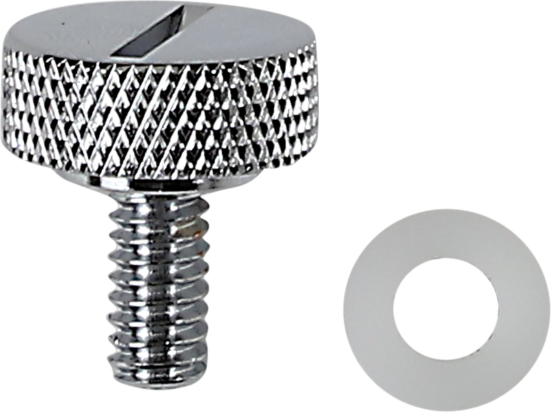 DRAG SPECIALTIES, DRAG SPECIALTIES Chrome Seat Knob with Slotted Top - 1/4"-20 Thread, Part #370297