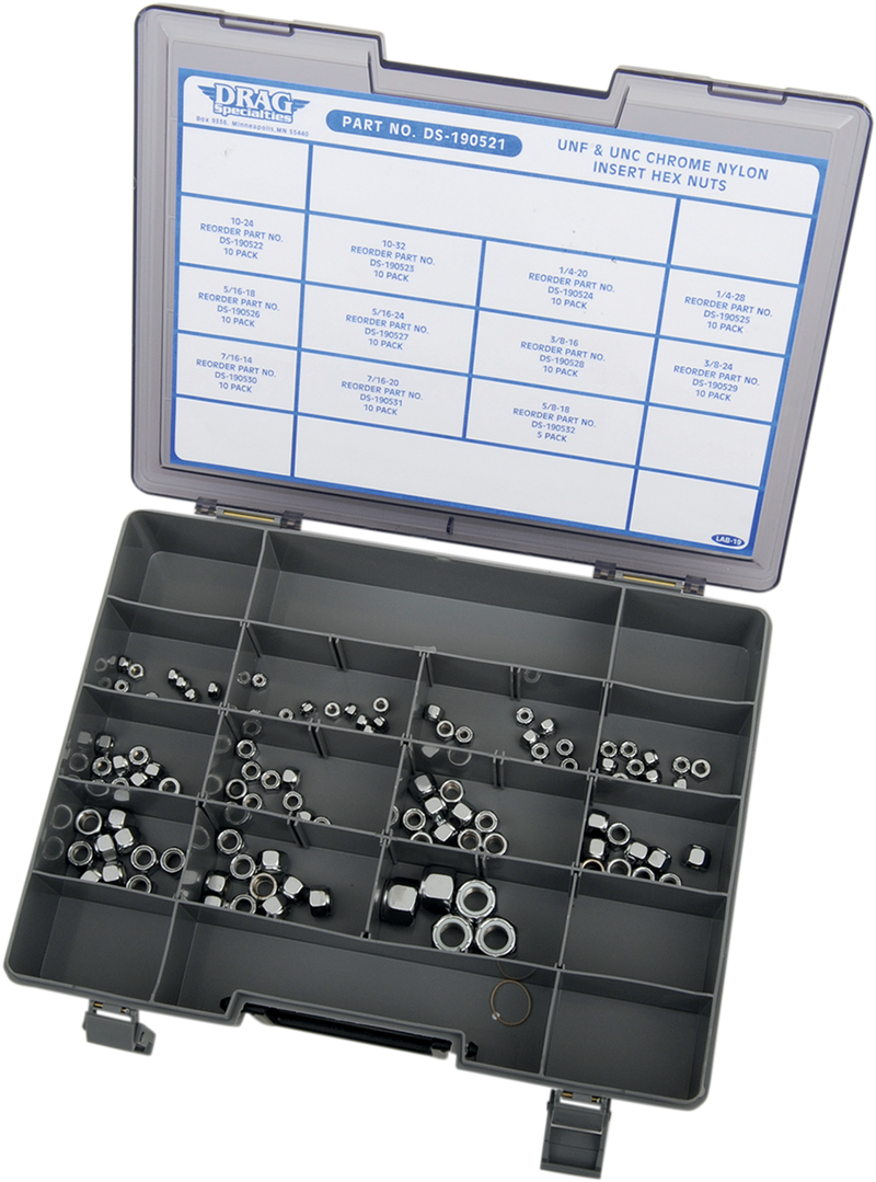DRAG SPECIALTIES, DRAG SPECIALTIES MK201 Insert Nut Assortment Kit for Motorcycle Repairs