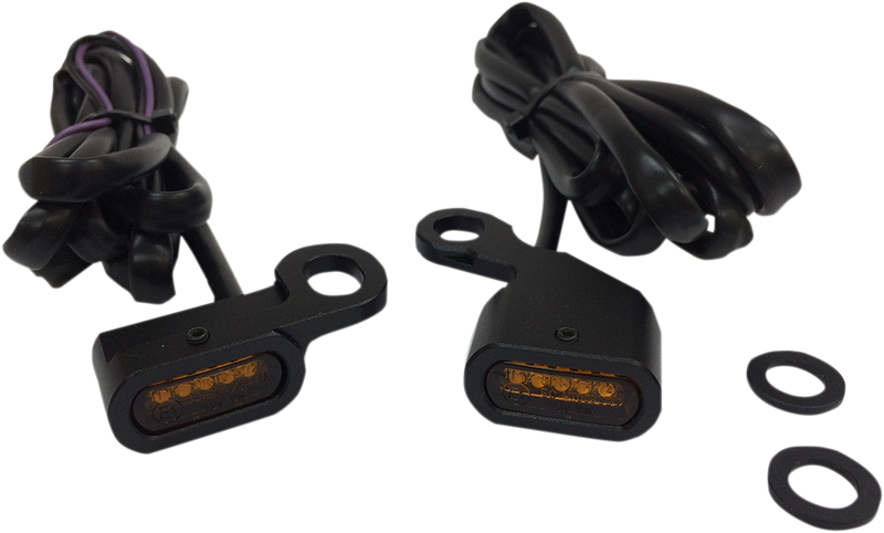 DRAG SPECIALTIES L22-0230MBAENU LED Handlebar Marker Lights - Black and Amber
