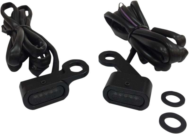 DRAG SPECIALTIES LED Handlebar Marker Lights for Harley XL - Black/Smoke L22-0231MBMENU