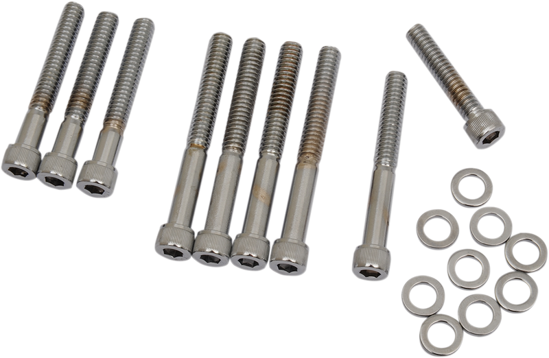 Drag Specialties MK199 Chrome Knurled Bolt Kit for Cam Cover - '86-'90 Harley Sportster