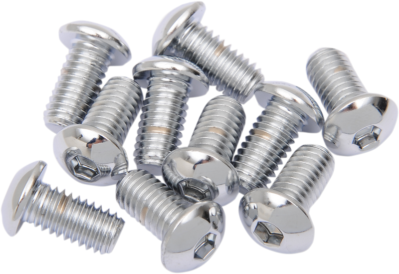 Drag Specialties MPB418 Button Head Replacement Bolts - 3/8"-16 x 3/4", Pack of 10