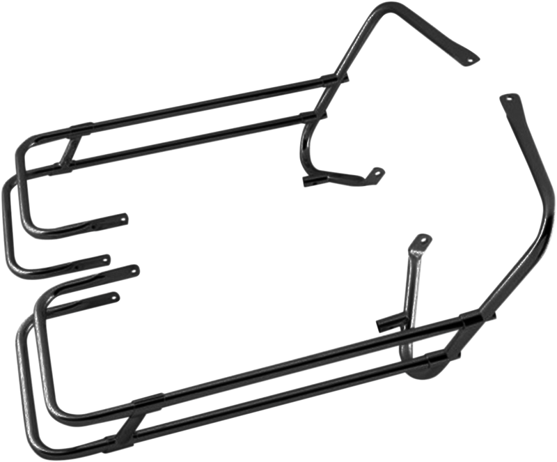 DRAG SPECIALTIES Saddlebag Rail Kit - Black for FL 1997-2008, Part #21042B