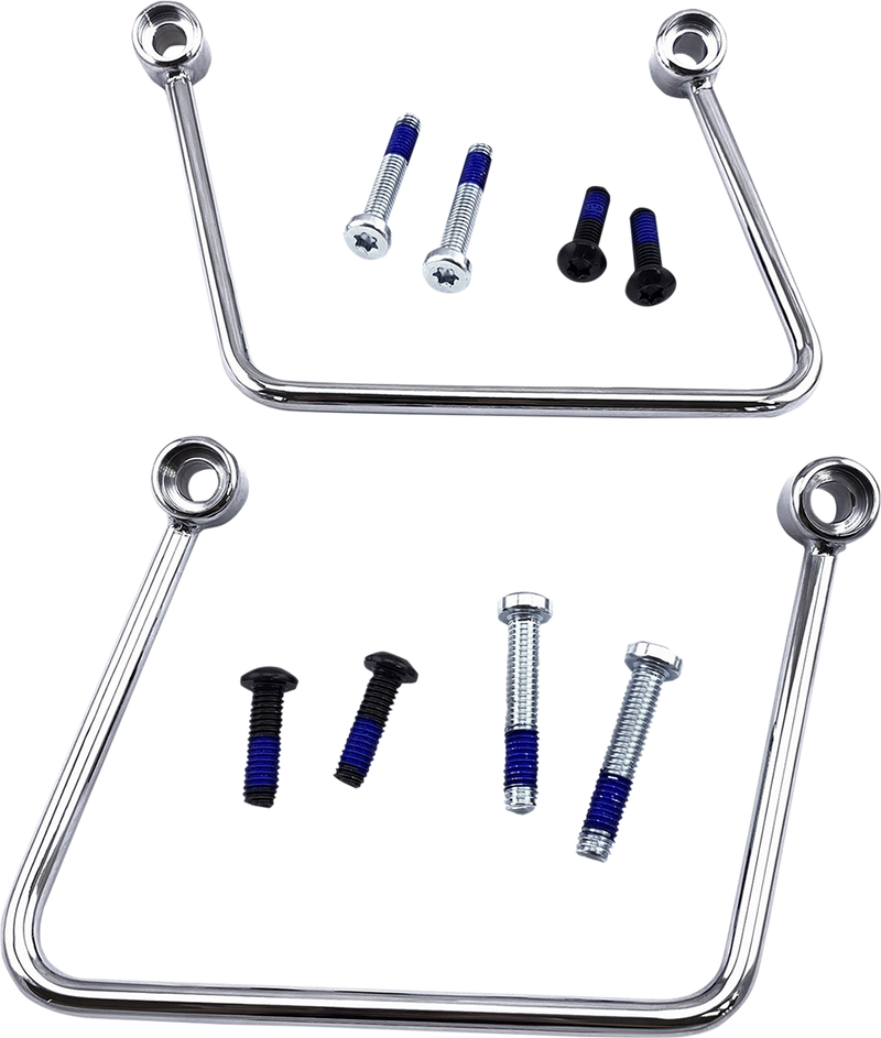 DRAG SPECIALTIES Saddlebag Support Kit Chrome for Harley FL/FX Models 2018-2023 S77-0155C