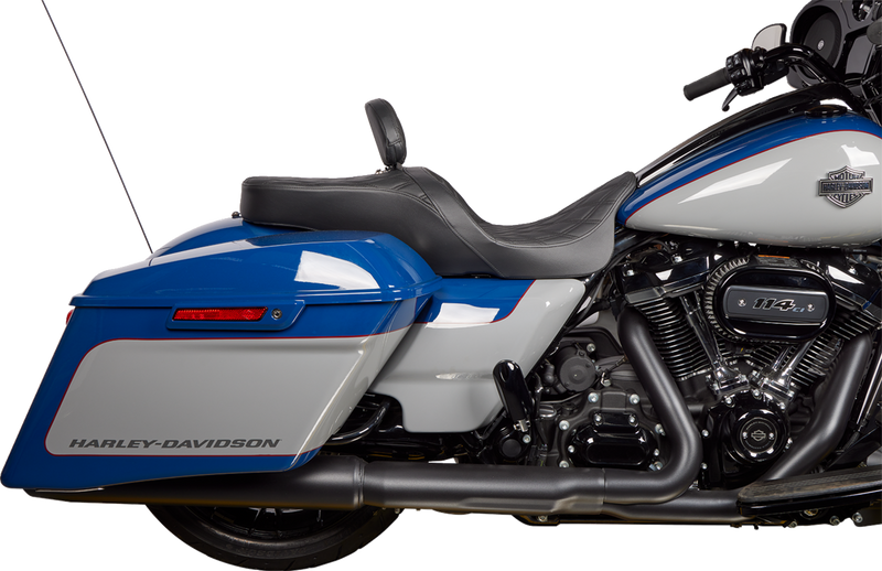 DRAG SPECIALTIES SEATS, DRAG SPECIALTIES SEATS EZ Glide II Backrest - Small, Vinyl, Double Diamond Black Stitch (Part #0822-0537)