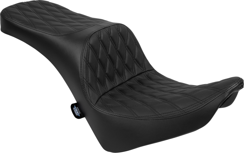 DRAG SPECIALTIES SEATS, Drag Specialties Seats Freedom Seat for Harley FL/FX 2018-2025 with Double Diamond Black Stitch Vinyl - Part 4719B