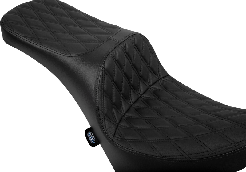 DRAG SPECIALTIES SEATS, Drag Specialties Seats Freedom Seat for Harley FL/FX 2018-2025 with Double Diamond Black Stitch Vinyl - Part 4719B
