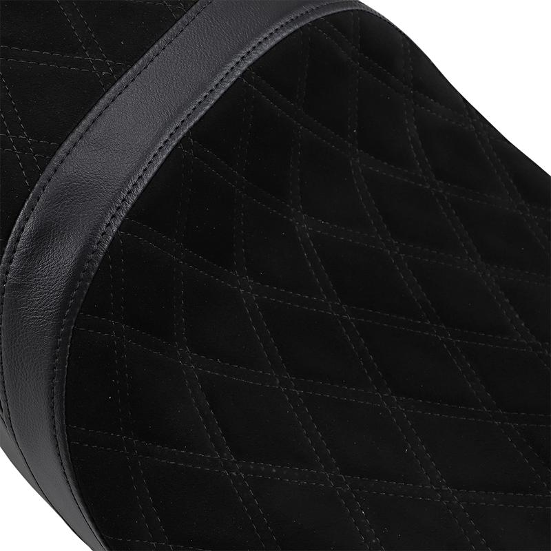 DRAG SPECIALTIES SEATS, DRAG SPECIALTIES SEATS Low Touring Seat with Vinyl and Faux Suede for Harley FL 2008-2023, Part No. 0801-1070