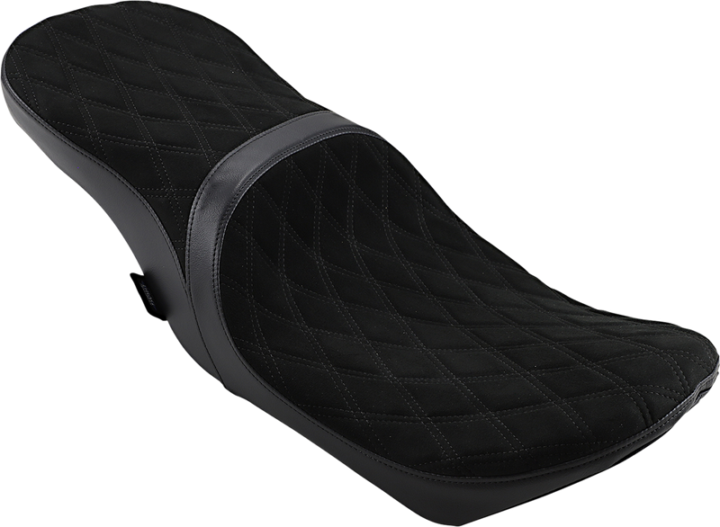 DRAG SPECIALTIES SEATS, DRAG SPECIALTIES SEATS Low Touring Seat with Vinyl and Faux Suede for Harley FL 2008-2023, Part No. 0801-1070