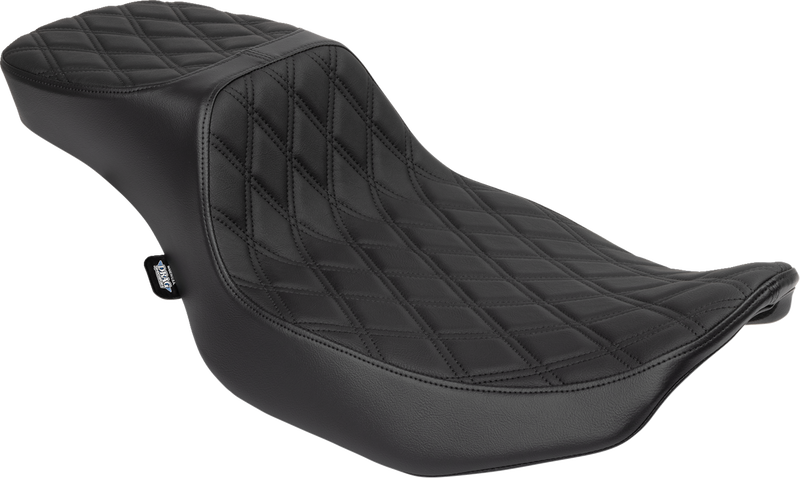 DRAG SPECIALTIES SEATS, Drag Specialties Seats Performance Predator 2-Up Seat - Vinyl, Black Double Diamond Stitch for FLHX/FLTR 2023-2024 (Part #4691B)
