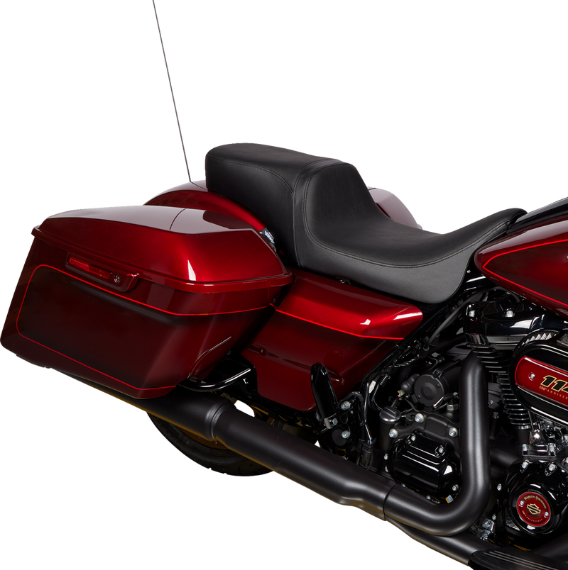 DRAG SPECIALTIES SEATS, Drag Specialties Seats Predator 2-Up Seat - Black Vinyl - Smooth Finish for FLH/FLT 2008-2024, Part #0801-1487