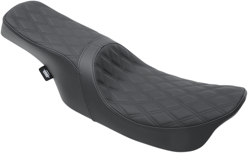 DRAG SPECIALTIES SEATS, DRAG SPECIALTIES SEATS Predator 2-Up Seat for Harley-Davidson FL 1999-2007 - Black Stitching, Double Diamond Pattern