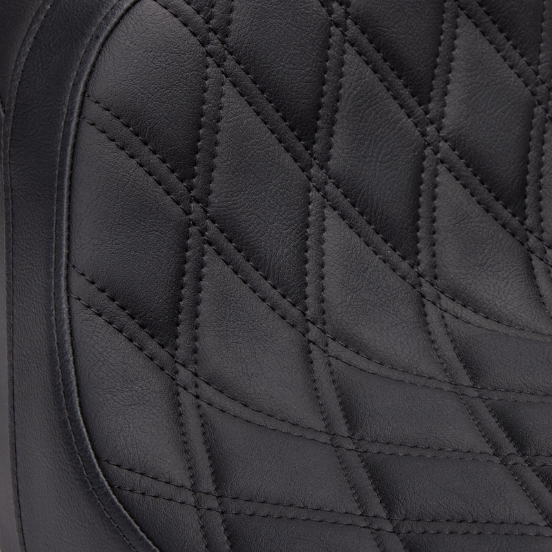 DRAG SPECIALTIES SEATS, Drag Specialties Seats Predator 2-Up Vinyl Seat with Double Diamond Pattern for Harley FLH/FLTR 2008-2023 Part #0801-1500