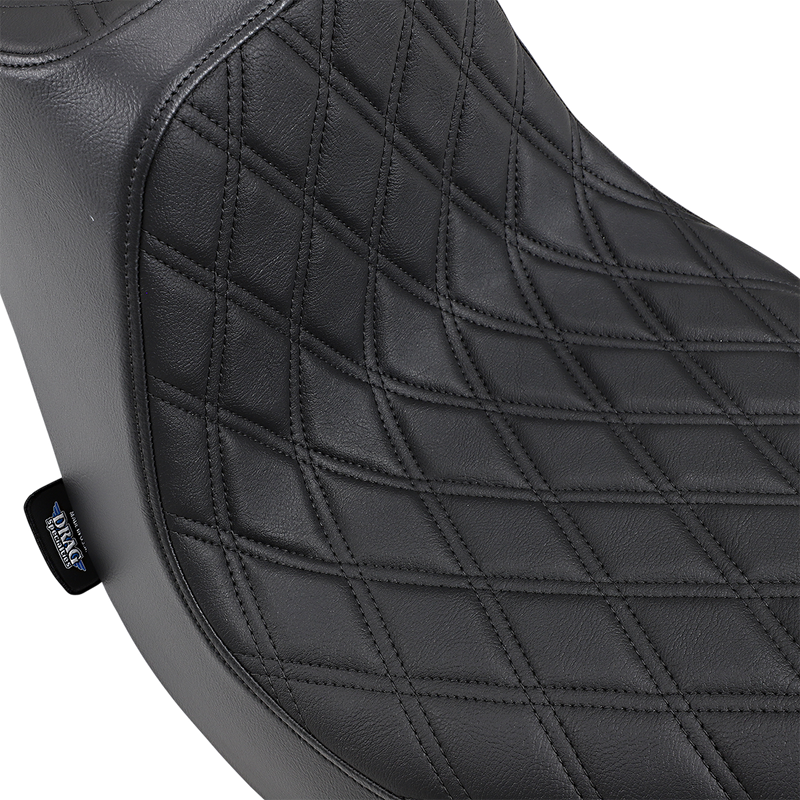 DRAG SPECIALTIES SEATS, Drag Specialties Seats Predator III Double Diamond Seat with Black Stitching for FLFB/S '18-'25 | Part Number 0802-1188
