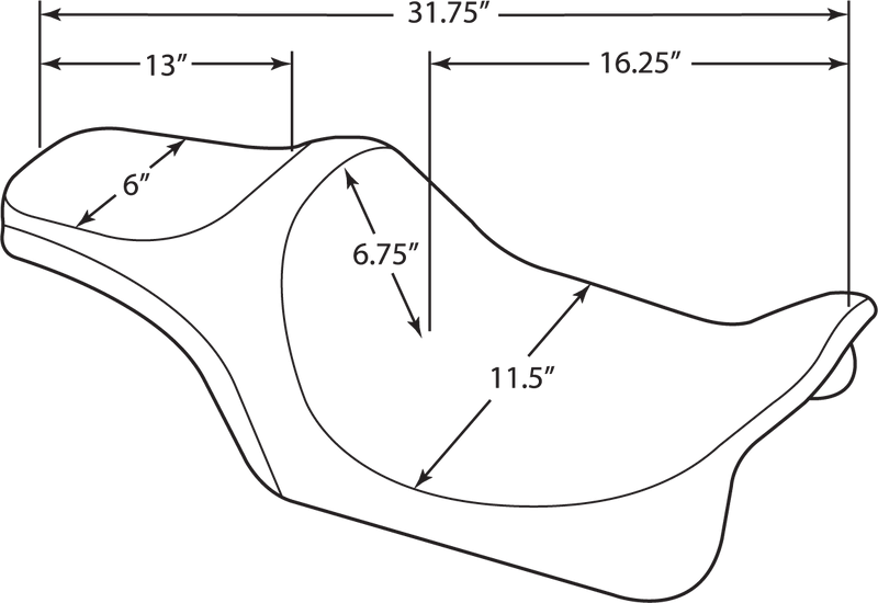 DRAG SPECIALTIES SEATS, DRAG SPECIALTIES SEATS Predator III Seat - Double Diamond - Red Stitched for Harley FLHR/FLHX 1999-2007 - Part 0801-1131