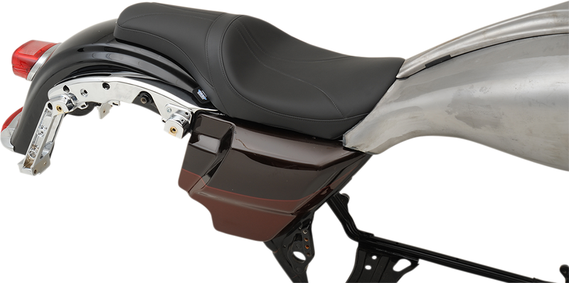 DRAG SPECIALTIES SEATS, DRAG SPECIALTIES SEATS Predator Seat - Mild Stitched for Harley FL 2008-2023 with Yaffe Gas Tank