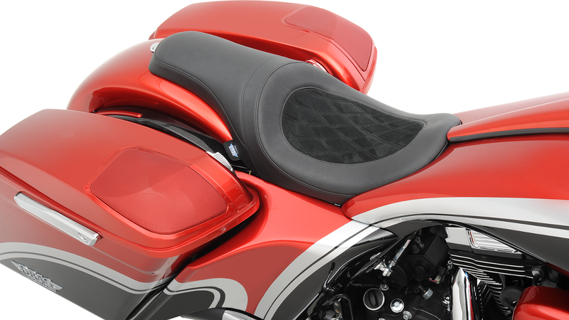 DRAG SPECIALTIES SEATS, DRAG SPECIALTIES SEATS Predator Seat with Diamond Pattern for Yaffe Razor Gas Tank - FL 2010-2023 | Part Number 0801-0975