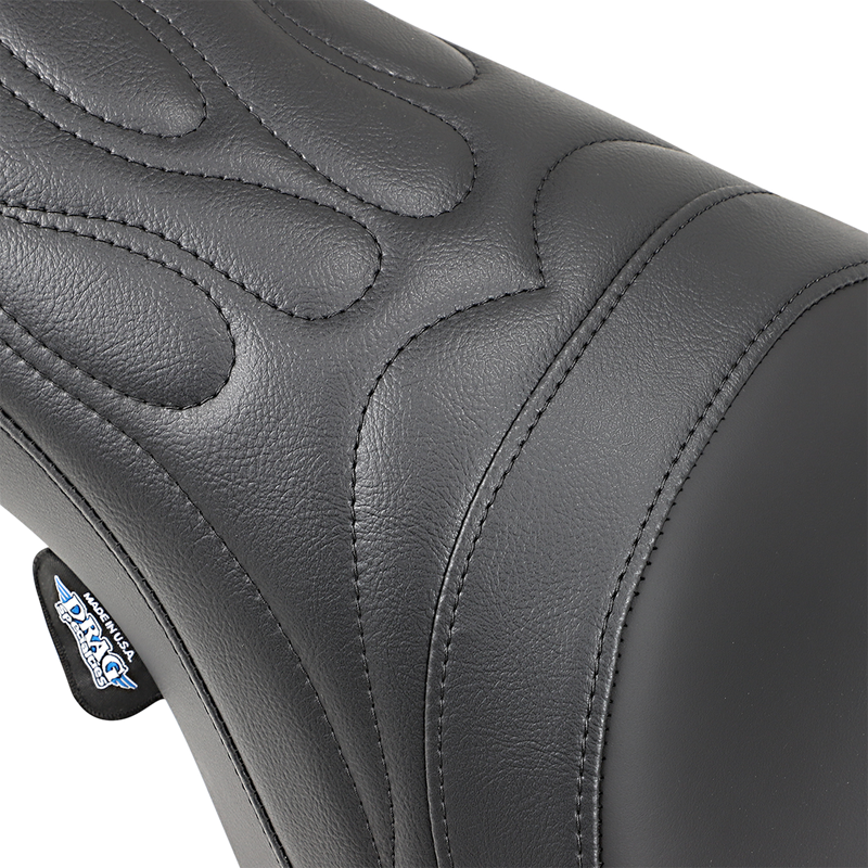 DRAG SPECIALTIES SEATS, DRAG SPECIALTIES SEATS Predator Seat with Flame Stitching for FLHR/FLHX 1997-2007 – Part #0801-0213
