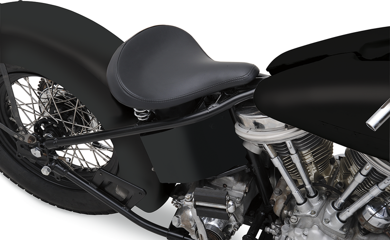 DRAG SPECIALTIES SEATS, DRAG SPECIALTIES SEATS Spring Solo Seat - Large Black Vinyl with Adjustable Front Hinge and Rear Mount Studs