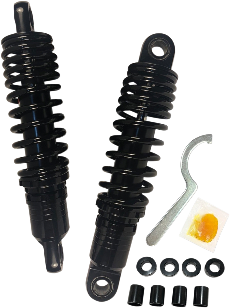 DRAG SPECIALTIES SHOCKS, DRAG SPECIALTIES SHOCKS Premium Ride-Height Adjustable Shocks - 11.5 inches - Black C16-166NUAB