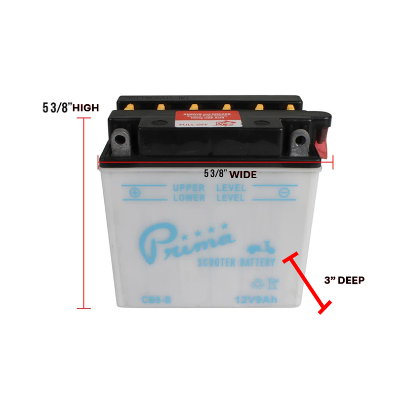 Prima CB9-B Battery 12V | Vespa PX ET4 Genuine Stella