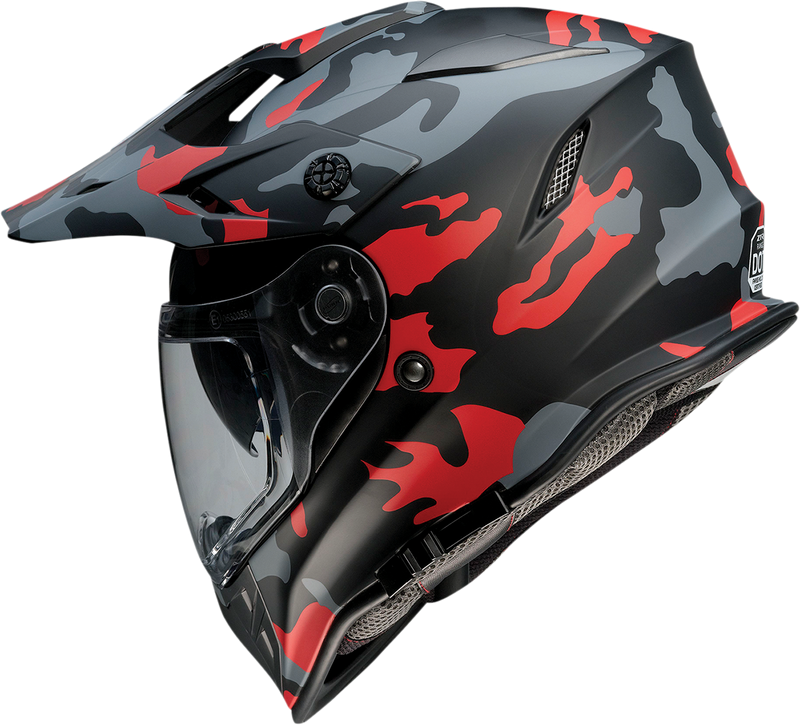 Z1R, Z1R Range Helmet - Camo Red, Small (Part #0140-0094) | Versatile Motorcycle Helmet with Sun Visor and Removable Lining