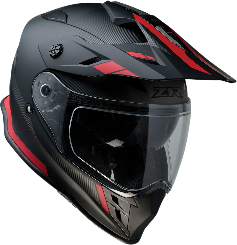 Z1R, Z1R Range Helmet Uptake Black/Red 2XL - Versatile Motorcycle Helmet with Drop-Down Sun Visor and Removable Lining