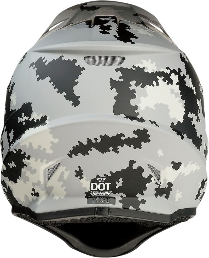 Z1R, Z1R Rise Helmet - Digi Camo Gray 2XL - Injection Molded Polycarbonate Shell with Advanced Ventilation